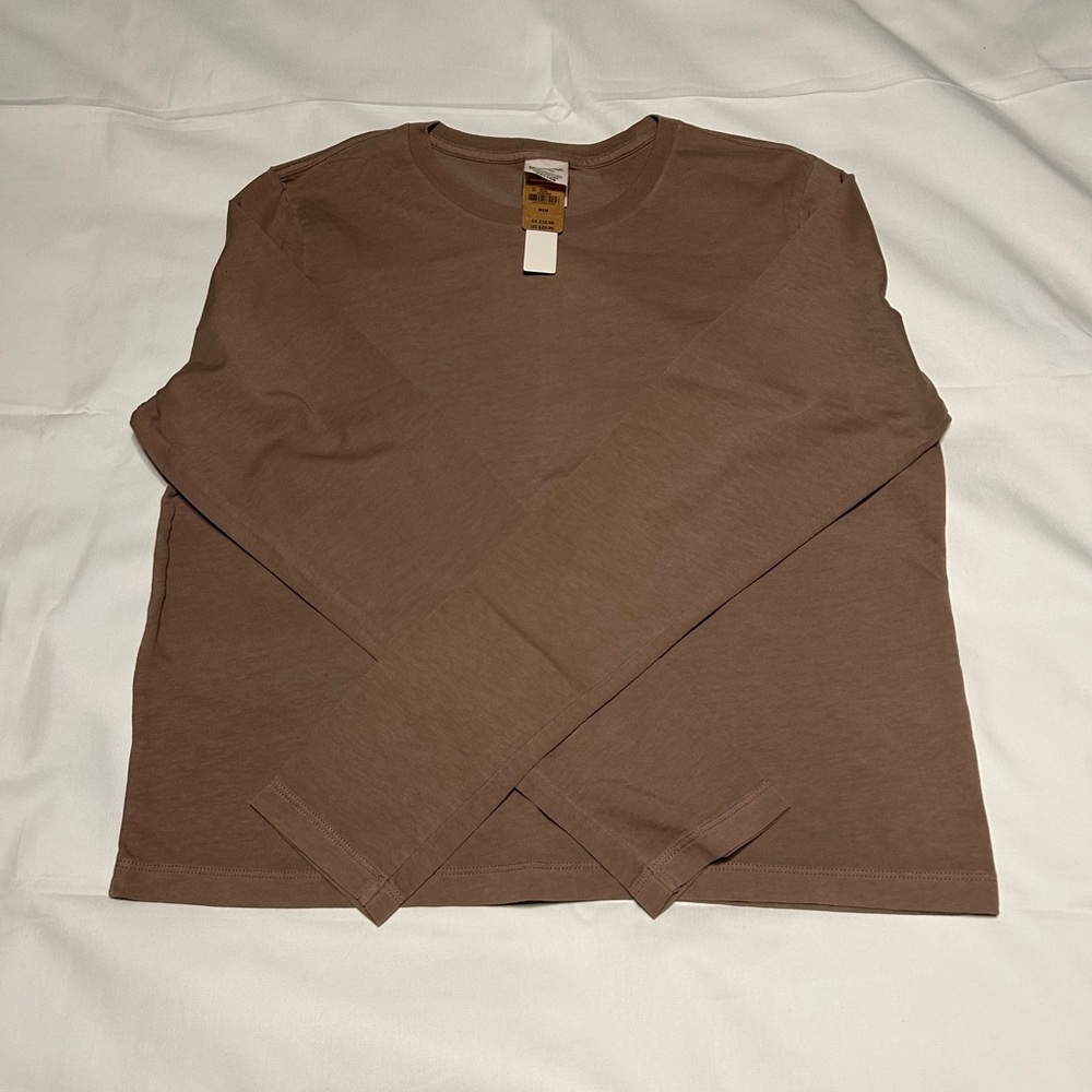 PINK Victoria's Secret Taupe Long Sleeve Top